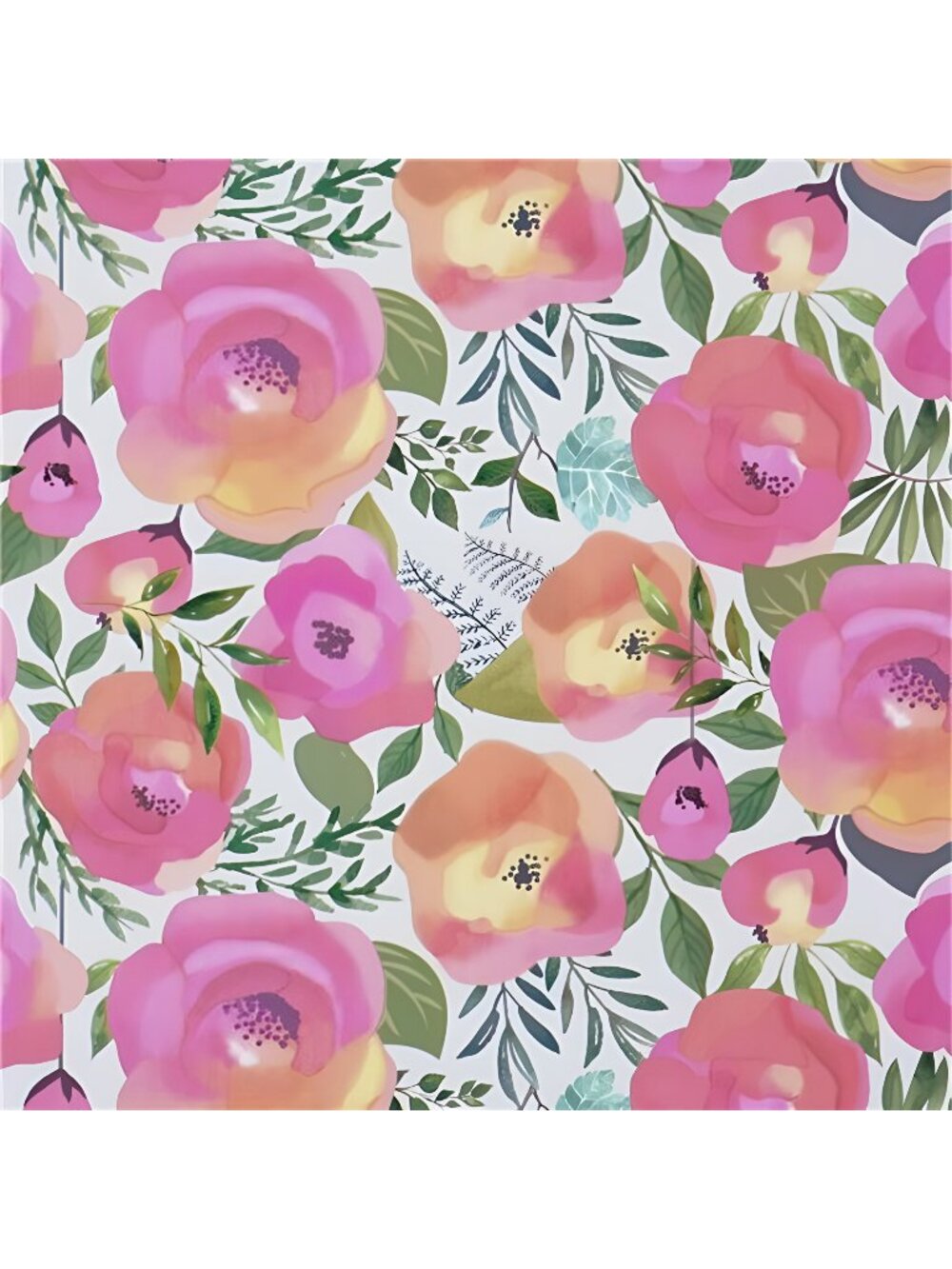 Pink Floral Wallpaper 17.7" x 78.7" Peel and Stick Peach Pink Flower Wallpaper